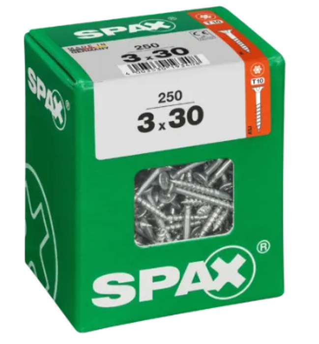 SPAX Universalschraube WIROX, 3x30 mm, 250 Stück, 4191010300307